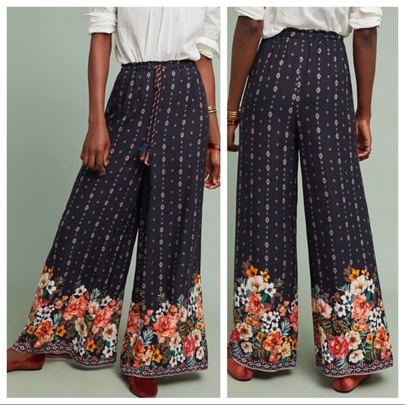 🆕NWT rare Floral Farm Rio Wide Leg Pants - Picture 2 of 8